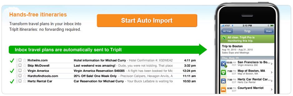 TripIt Travel Itinerary Import